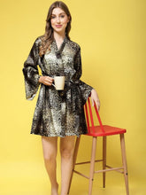 91- Tiger Print Satin Robe